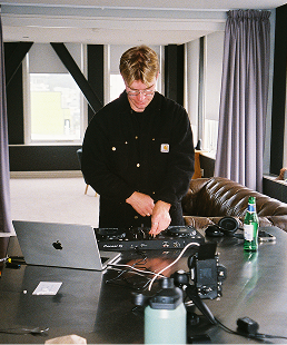 Man DJing