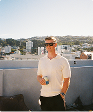 Man enjoying summer on a rooftop